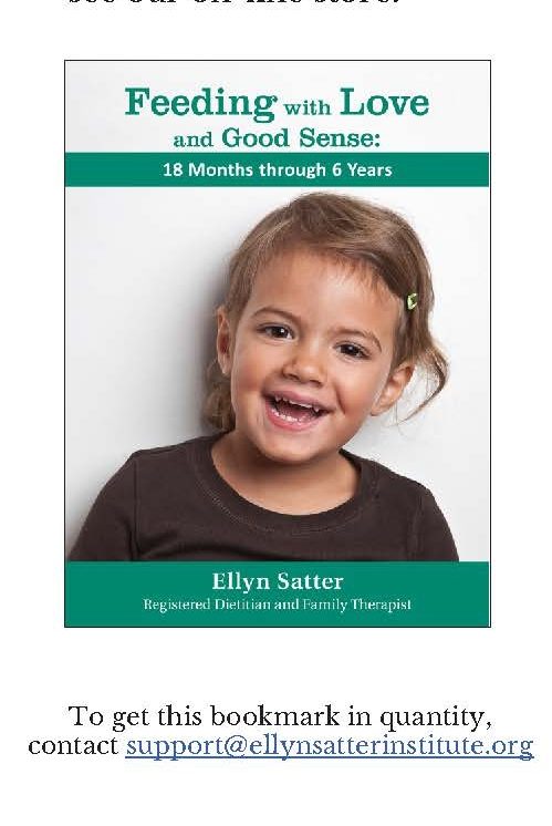 Bookmarks Division Of Responsibility In Feeding 0 | Ellyn Satter Institute