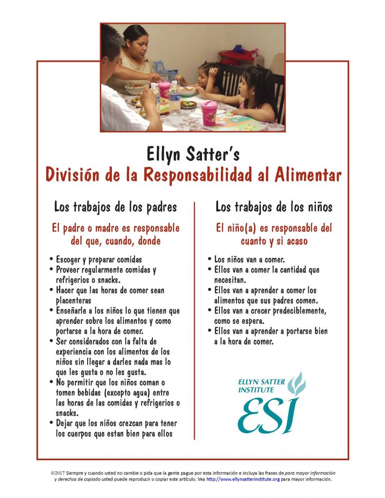 Poster artwork for Satter division of responsibility in feeding