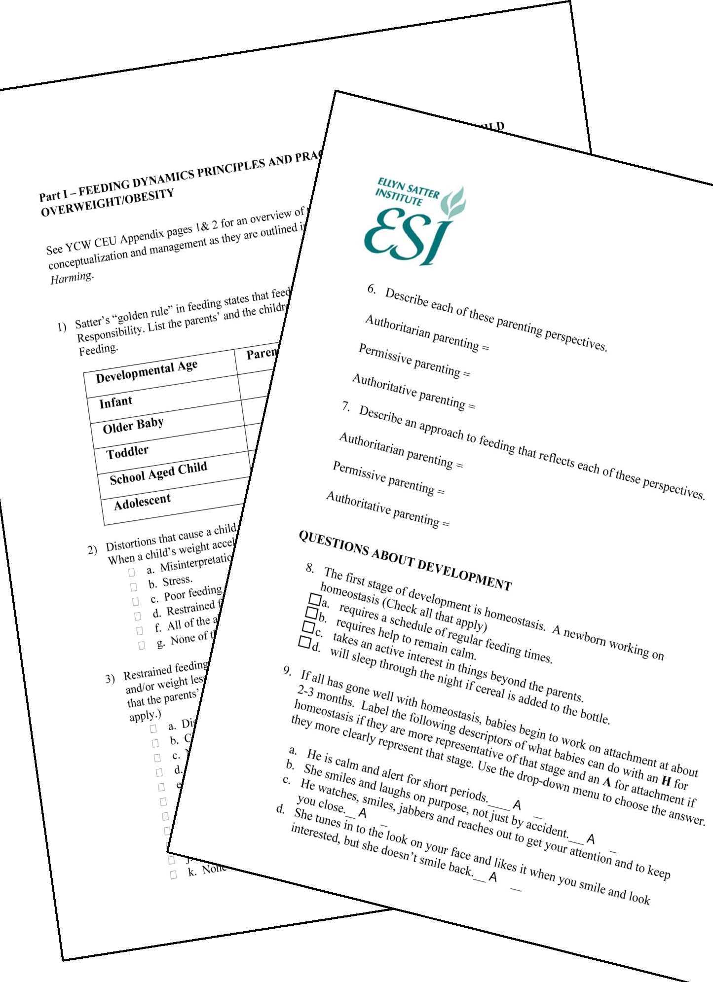 Continuing Education Exam Retake Ellyn Satter Institute